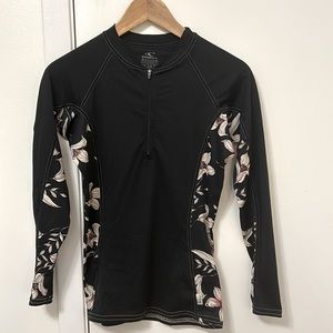 O’Neill long sleeve zip neck sun UV protect swim shirt rash guard size 6, 8